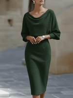 Robe midi à manches chauve - souris pour femmes - Emilia Lane