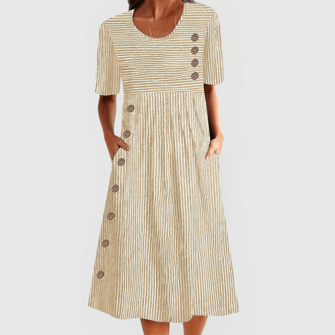 Robe Midi à Rayures pour Femmes - Emilia Lane