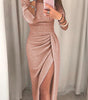 Robe Midi Brillante Épaules Dénudées pour Femme | Idéale pour les Sorties - Emilia Lane