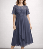 Robe Midi Dentelle et Chiffon pour Femmes - Emilia Lane