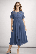 Robe Midi Dentelle et Chiffon pour Femmes - Emilia Lane