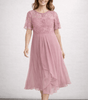 Robe Midi Dentelle et Chiffon pour Femmes - Emilia Lane