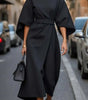 Robe Midi Élégante à Manches Ballon pour Femmes - Emilia Lane