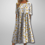 Robe Midi Imprimée à Col Rond pour Femmes - Emilia Lane