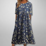 Robe Midi Imprimée à Col Rond pour Femmes - Emilia Lane