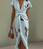Robe Midi Imprimée Ceinturée pour Femmes - Emilia Lane