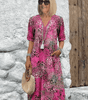 Robe midi imprimée pour femmes - Emilia Lane
