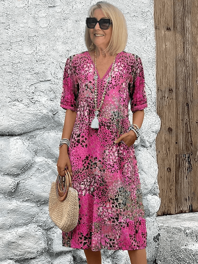 Robe midi imprimée pour femmes - Emilia Lane