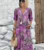 Robe midi imprimée pour femmes - Emilia Lane