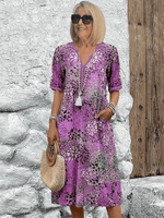 Robe midi imprimée pour femmes - Emilia Lane