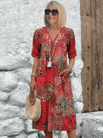 Robe midi imprimée pour femmes - Emilia Lane