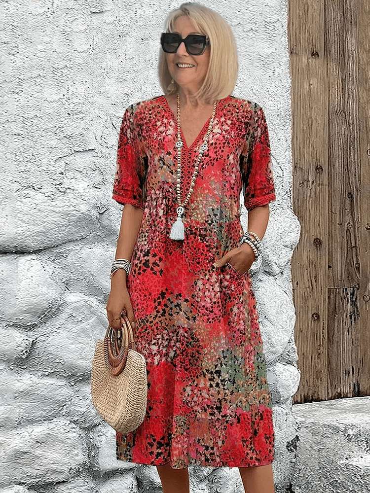Robe midi imprimée pour femmes - Emilia Lane