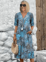 Robe midi imprimée pour femmes - Emilia Lane