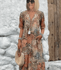 Robe midi imprimée pour femmes - Emilia Lane