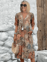 Robe midi imprimée pour femmes - Emilia Lane