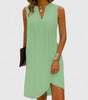 Robe midi sans manches à col en V pour femmes - Emilia Lane