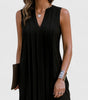 Robe midi sans manches à col en V pour femmes - Emilia Lane