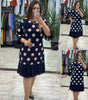 Robe Plissée Pois Pink Navy Coupe Ajustée - Emilia Lane