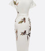 Robe portefeuille satin imprimée pour femmes - Emilia Lane