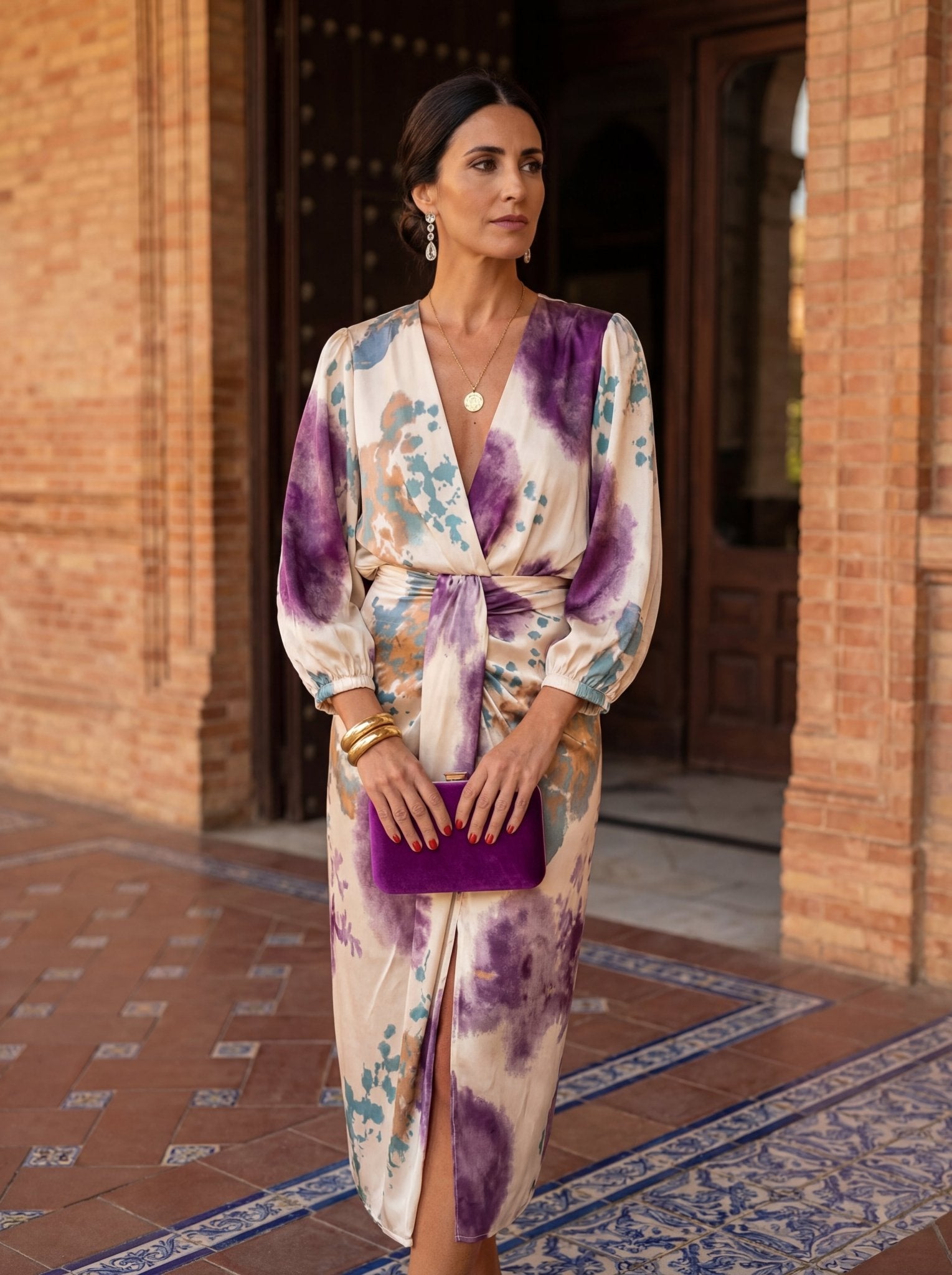 Robe Portefeuille Soyeuse avec Ceinture pour Femmes - Emilia Lane
