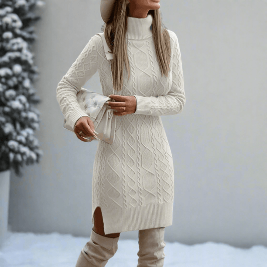 Robe Pull Col Roulé Bohème pour Femmes - Emilia Lane