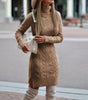 Robe Pull Courte et Moulante à Manches Longues et Col Roulé pour Femme - Emilia Lane