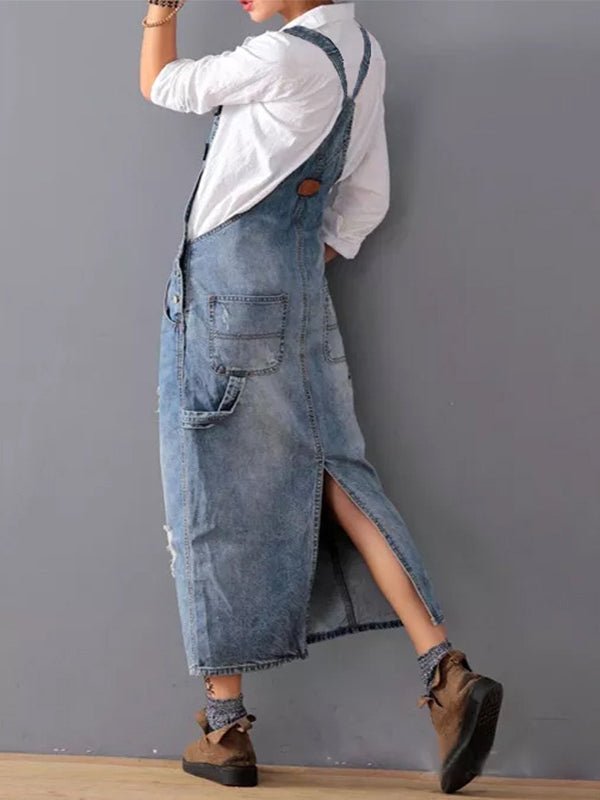Robe Salopette Longue en Jean pour Femmes - Emilia Lane