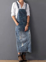 Robe Salopette Longue en Jean pour Femmes - Emilia Lane