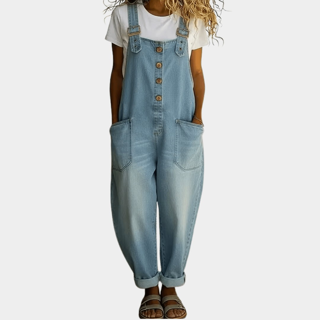 Salopette en Denim - Look avec Bretelles Réglables pour Femmes - Emilia Lane