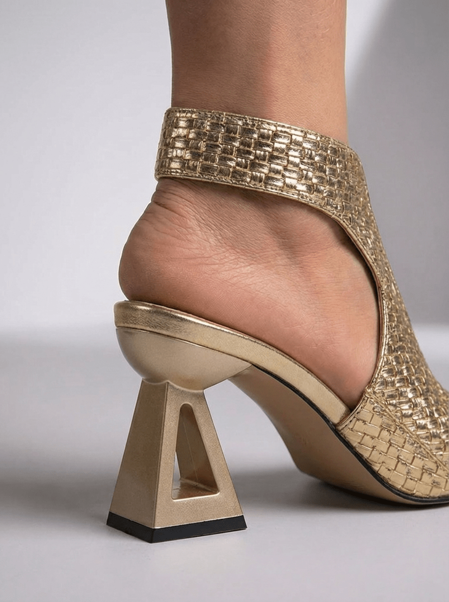 Sandales à Talon Épais Design Tissé pour Femmes - Emilia Lane