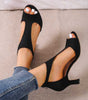 Sandales à Talons Simples en Suède pour Femmes - Emilia Lane