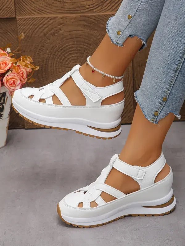 Sandales compensées avec bride Velcro pour femmes - Emilia Lane