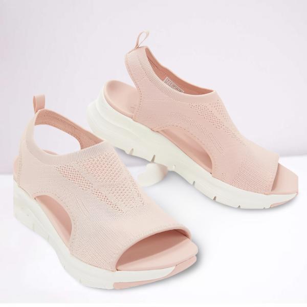 Sandali con zeppa in maglia e suola ortopedica da donna | Ideali per l'estate
