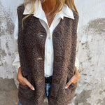 Gilet senza maniche in pile Sherpa da donna