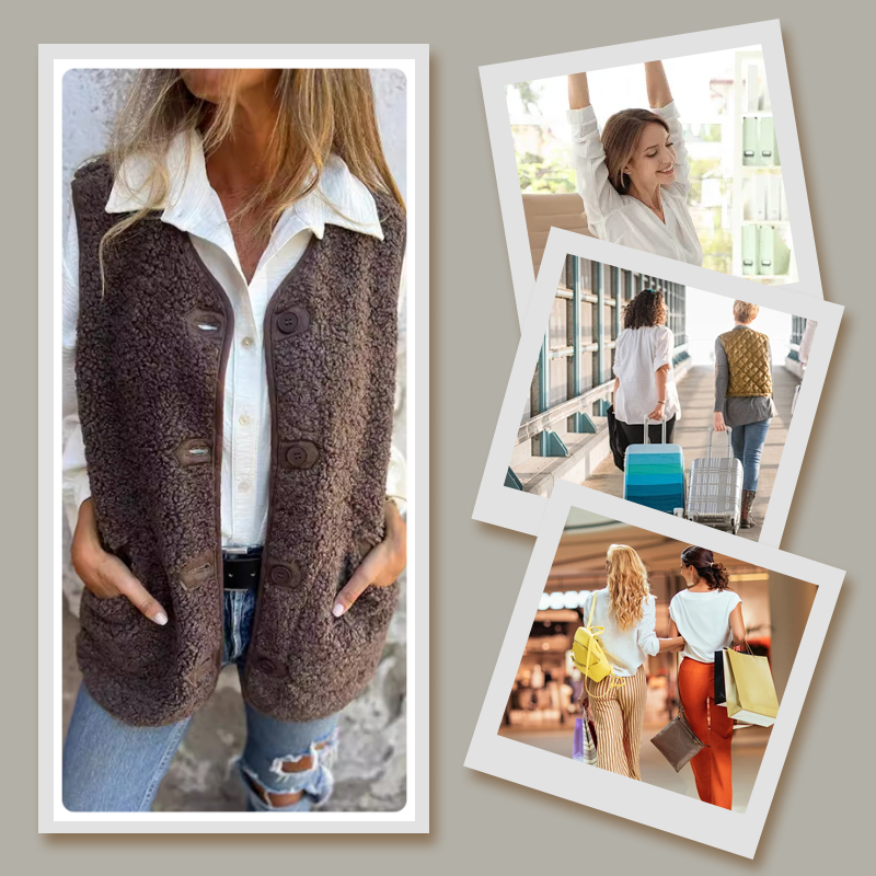 Gilet senza maniche in pile Sherpa da donna