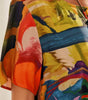 Abito lungo con stampa tropicale e maniche corte da donna