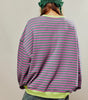 Sweat-shirt à Rayures Bord Contrasté pour Femme | Idéal pour le Quotidien - Emilia Lane