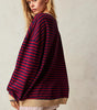 Sweat-shirt à Rayures Bord Contrasté pour Femme | Idéal pour le Quotidien - Emilia Lane