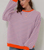 Sweat-shirt à Rayures Bord Contrasté pour Femme | Idéal pour le Quotidien - Emilia Lane