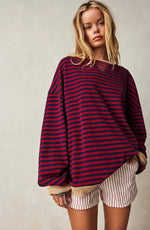 Sweat-shirt à Rayures Bord Contrasté pour Femme | Idéal pour le Quotidien - Emilia Lane