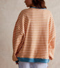 Sweat-shirt à Rayures Bord Contrasté pour Femme | Idéal pour le Quotidien - Emilia Lane