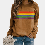 Sweat-shirt à rayures colorées à manches longues pour femmes - Emilia Lane
