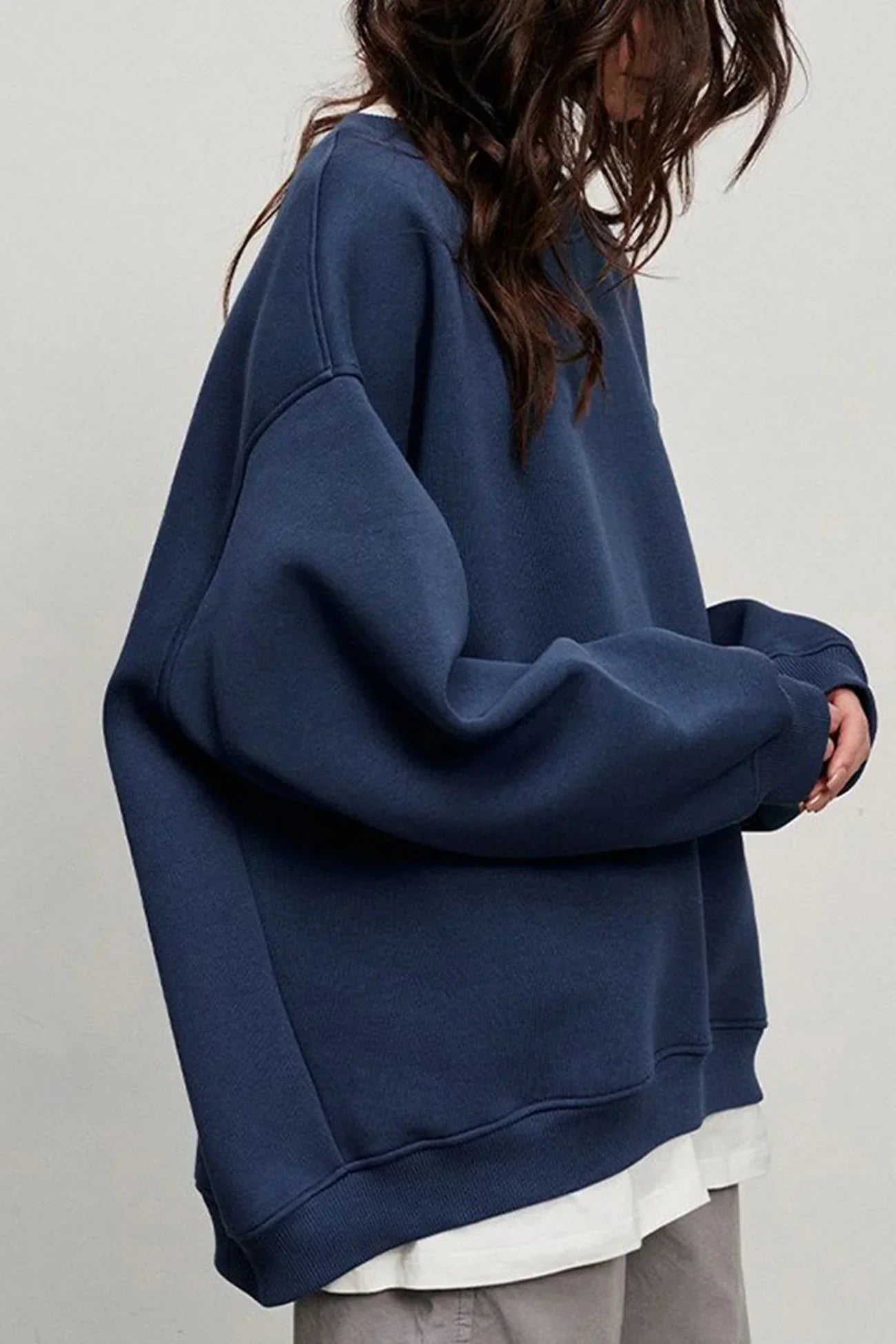 Sweatshirt Col Rond Oversize en Fleece pour Femme - Emilia Lane