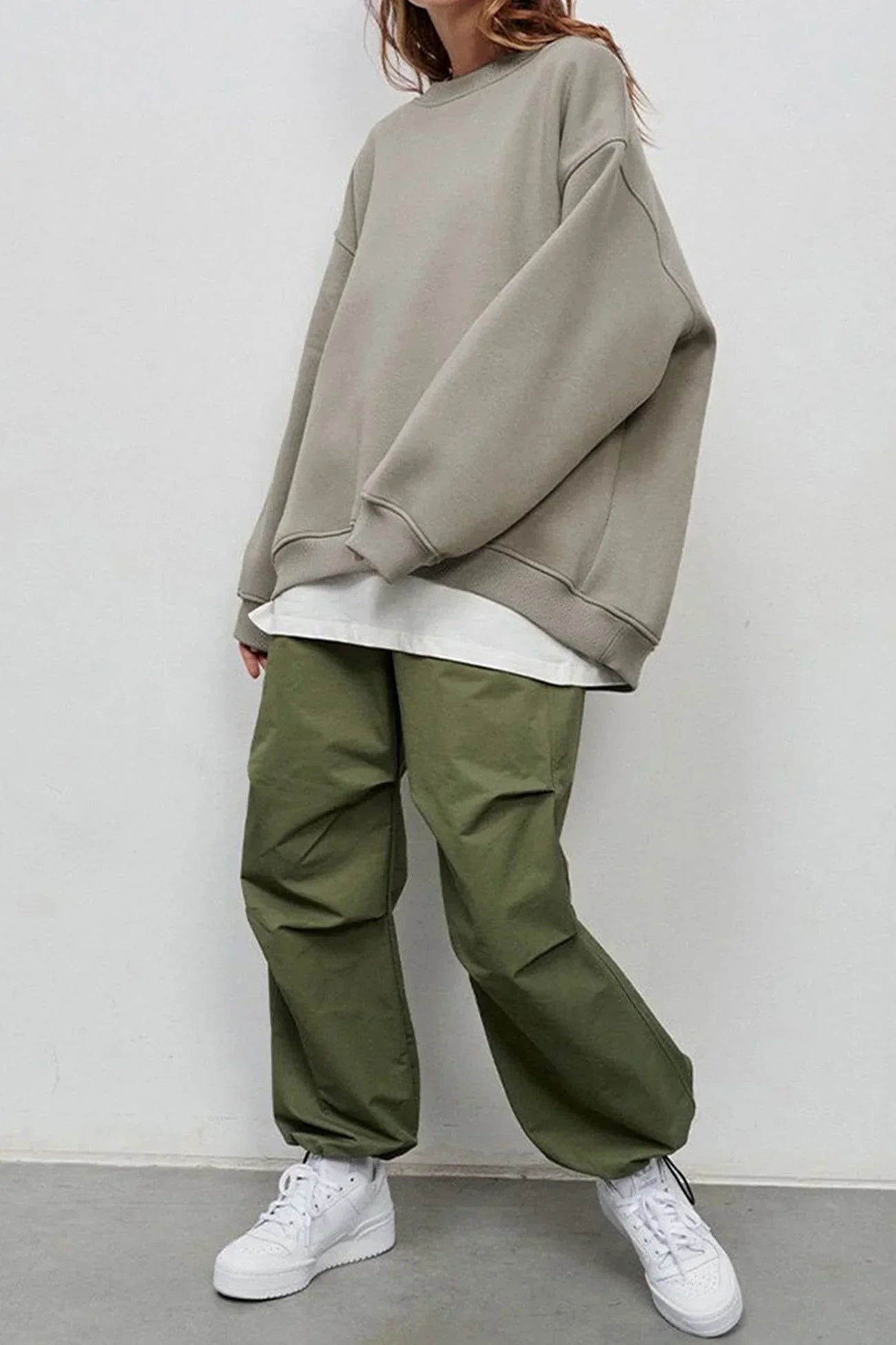 Sweatshirt Col Rond Oversize en Fleece pour Femme - Emilia Lane