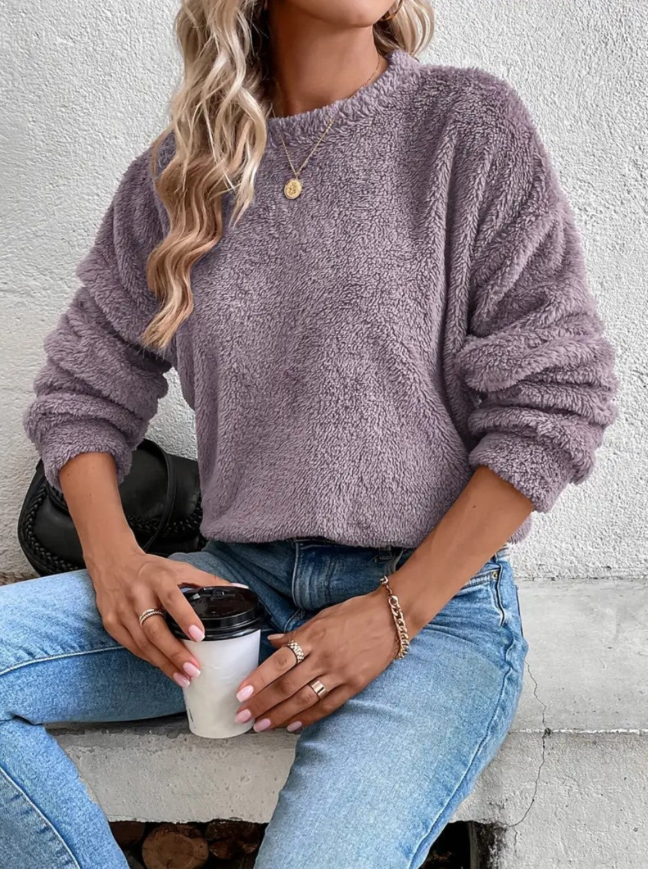 Sweatshirt en Velours Doux pour Femme - Emilia Lane