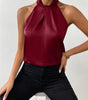 Top Satiné Sans Manches à Nœud pour Femme | Idéal pour les Sorties - Emilia Lane