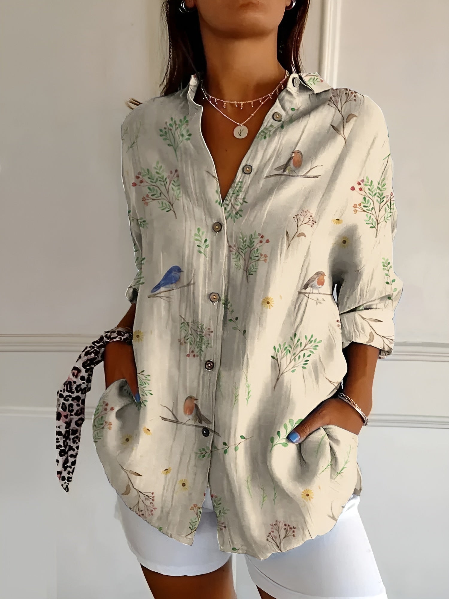 Camicia lunga stampata da donna | Ideale per tutti i giorni