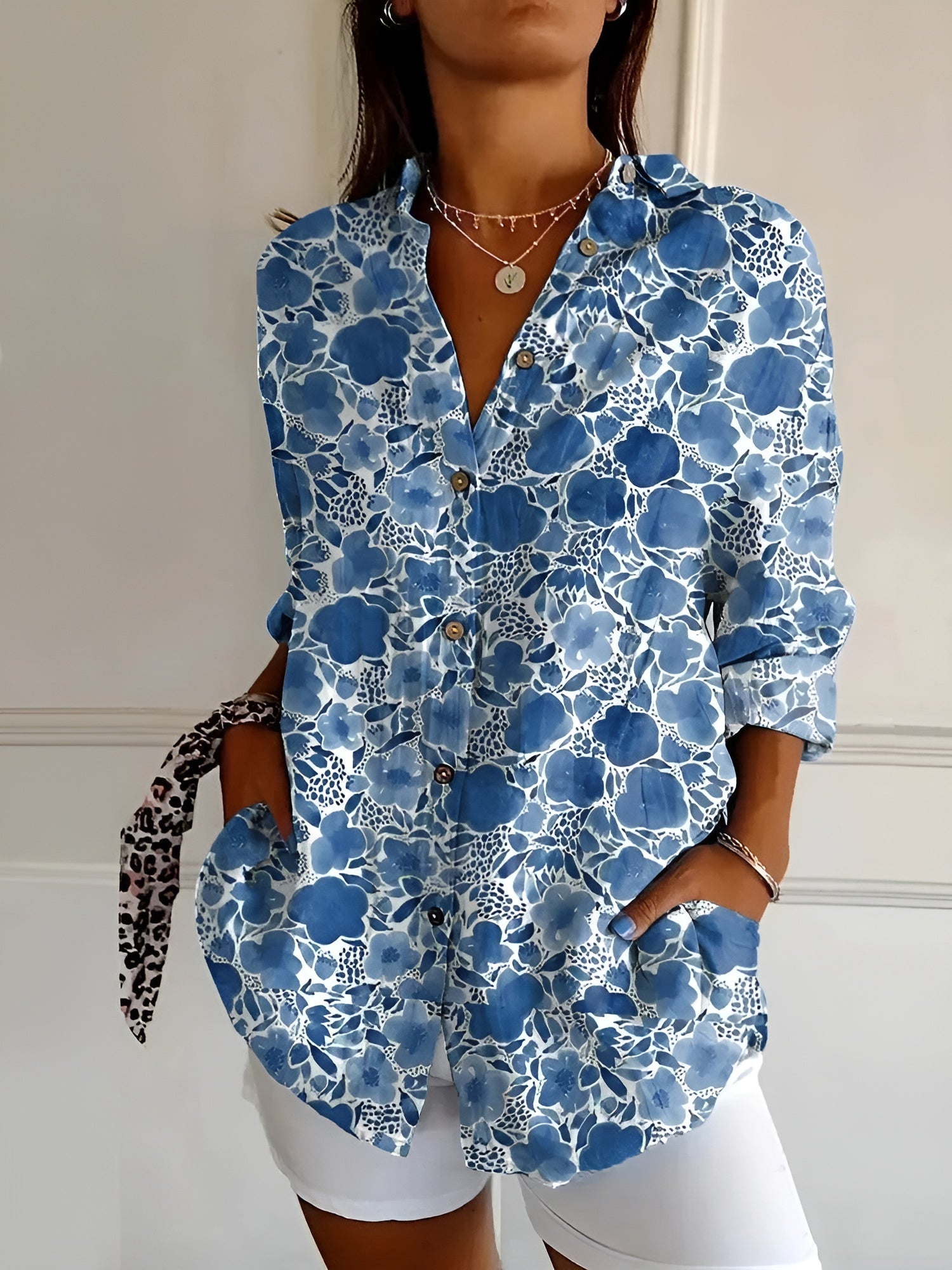 Camicia lunga stampata da donna | Ideale per tutti i giorni