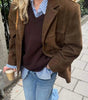 Veste Blazer Oversize en Suédine pour Femme - Emilia Lane