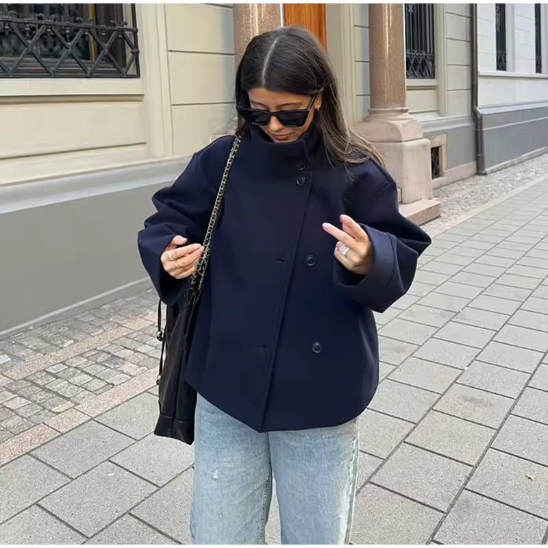 Veste Chic Court à Double Boutonnage pour Femmes - Emilia Lane